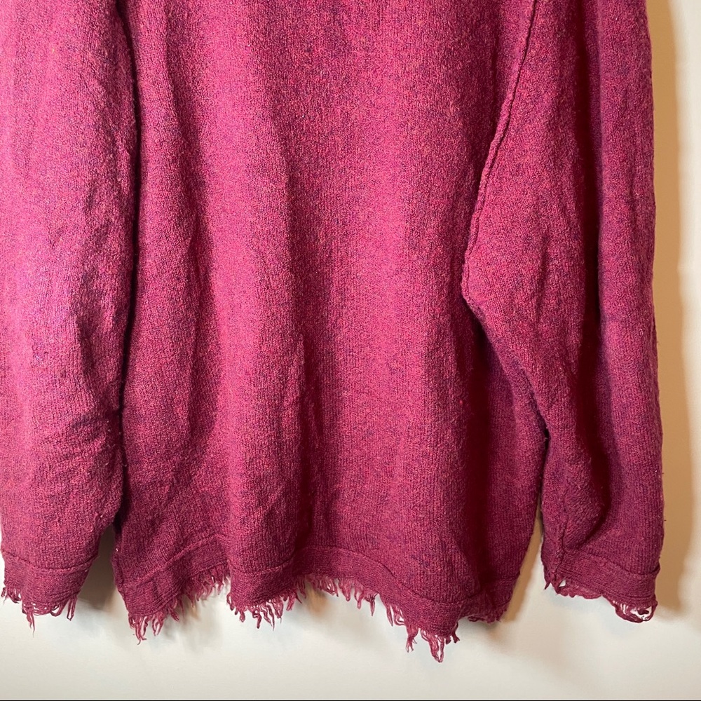 SOLD Free People Irresistible Fringe Burgundy Sweater Size M - Picture 9 of 14